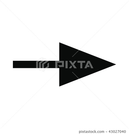 Right arrow black simple icon - Stock Illustration [43027040] - PIXTA