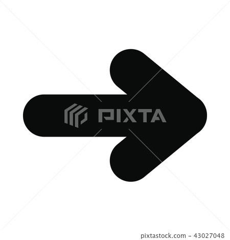 Right arrow black simple icon - Stock Illustration [43027048] - PIXTA