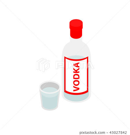 Bottle of vodka isometric 3d icon 43027842