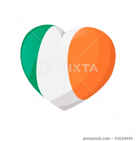 Heart in irish colors cartoon icon Heart in irish colors cartoon icon 43028495