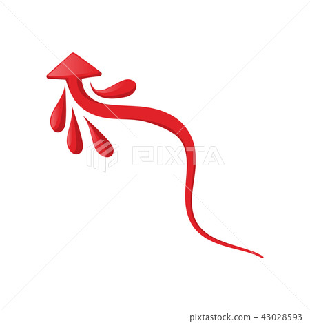Winding red arrow cartoon icon 43028593