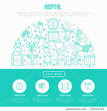 Hospital concept in half circle Hospital concept in half circle 43028768