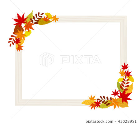 Frame decorated with autumn leaves Frame decorated with autumn leaves 43028951