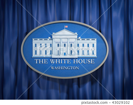 The White House Washington sign on blue 43029102