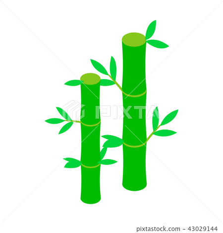 Green bamboo stem icon, isometric 3d style Green bamboo stem icon, isometric 3d style 43029144