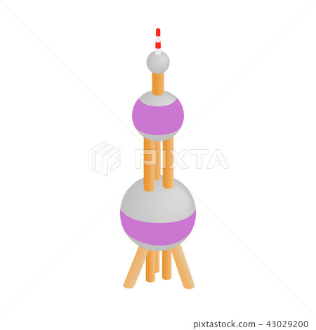 Oriental Pearl Tower icon, isometric 3d style 43029200