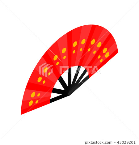 Red open hand fan icon, isometric 3d style  43029201