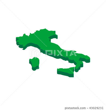 Green Italy map icon, isometric 3d style 43029231