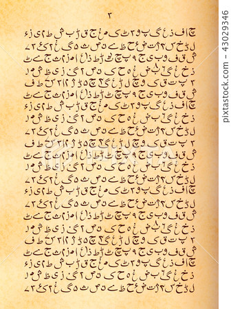Old page from ancient manuscript on urdu Old page from ancient manuscript on urdu 43029346