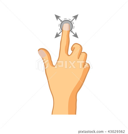 Moving flat colorful icon of touch gesture Moving flat colorful icon of touch gesture 43029362