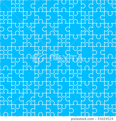 White puzzles pieces on blue seamless pattern White puzzles pieces on blue seamless pattern 43029524