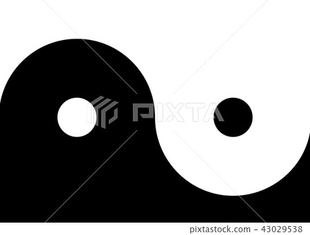 Yin and yang simple black and white background 43029538