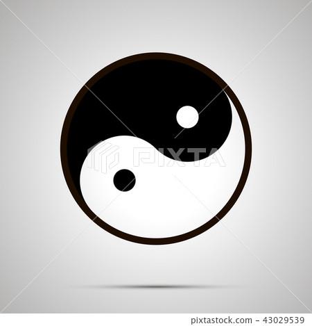 Yin and yang sign, simple black icon Yin and yang sign, simple black icon 43029539