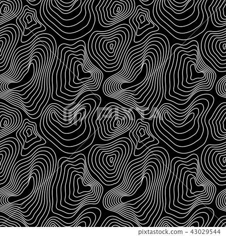 Heights map, white contour on black pattern Heights map, white contour on black pattern 43029544