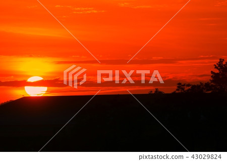 sunset beautiful colorful in blue sky evening sunset beautiful colorful in blue sky evening 43029824