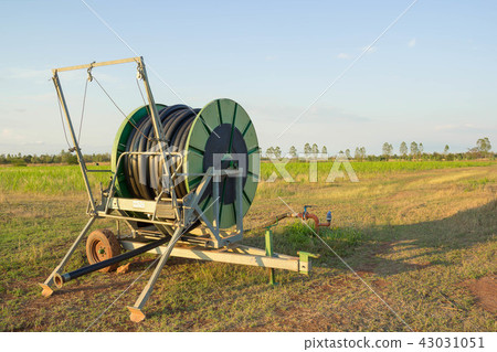 water pipeline on the agricultural field  43031051