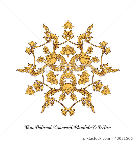 Mandala of traditional Thai ornament. Stock illustration. Mandala of traditional Thai ornament. Stock illustration. 43031566