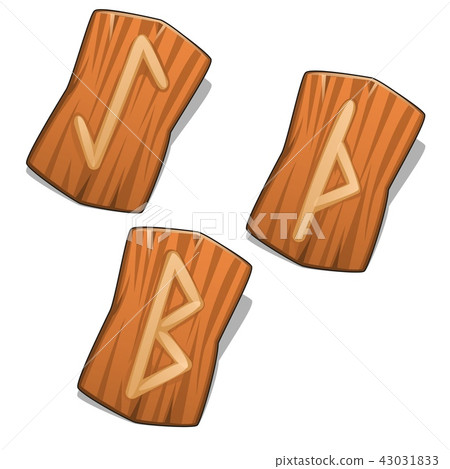 The set of symbols of Germanic and Scandinavian runic alphabets isolated on white background. Vector 43031833