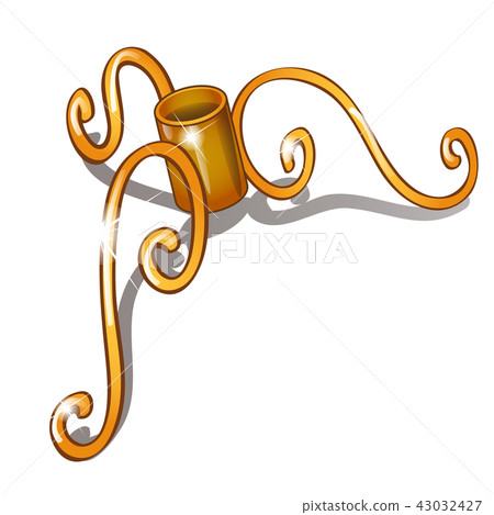 Christmas tree stand made of gold isolated on a white background. Vector cartoon close-up Christmas tree stand made of gold isolated on a white background. Vector cartoon close-up 43032427