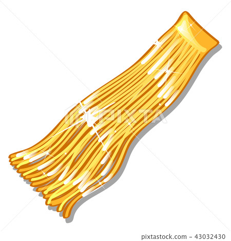 Christmas Golden tinsel isolated on white background. Vector cartoon close-up illustration. Christmas Golden tinsel isolated on white background. Vector cartoon close-up illustration. 43032430