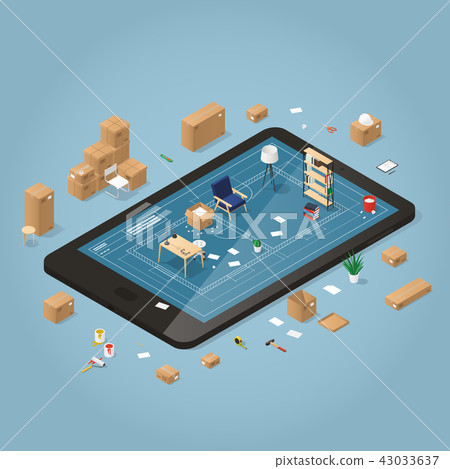 Online Moving Planning Illustration Online Moving Planning Illustration 43033637