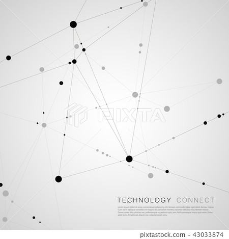 Polygonal pattern of connected black lines and...-插圖素材 [43033874] - PIXTA圖庫