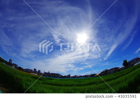 Clouds floating in the blue sky Clouds floating in the blue sky 43035591