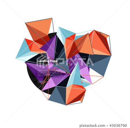 Polygonal geometric design, abstract shape made of triangles, trendy background Polygonal geometric design, abstract shape made of triangles, trendy background 43036790