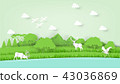 paper art vector of beautiful wildlife nature 43036869