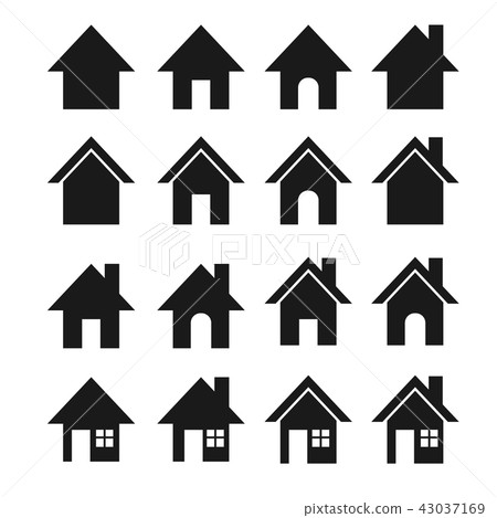 home icon on white background , Vector. - Stock Illustration [43037169 ...