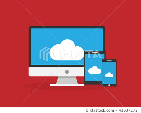 Cloud computing flat design modern vector-插圖素材 [43037172] - PIXTA圖庫