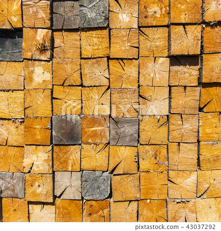 Background of Stacked Wood Cut 43037292