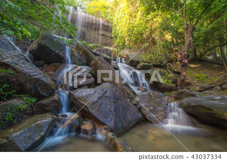 Waterfall beautiful in rain forest at Soo Da Cave 43037334