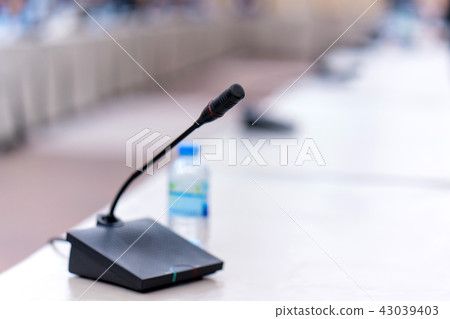 Microphone in meeting room for a conference Microphone in meeting room for a conference 43039403