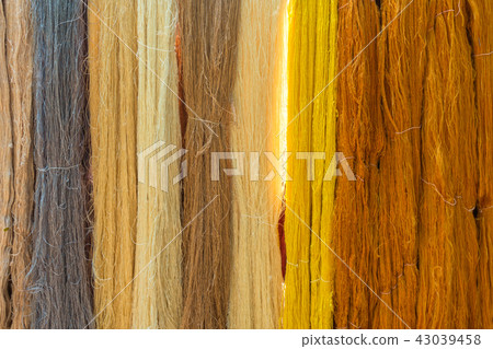 Colorful of Raw silk thread for background Colorful of Raw silk thread for background 43039458