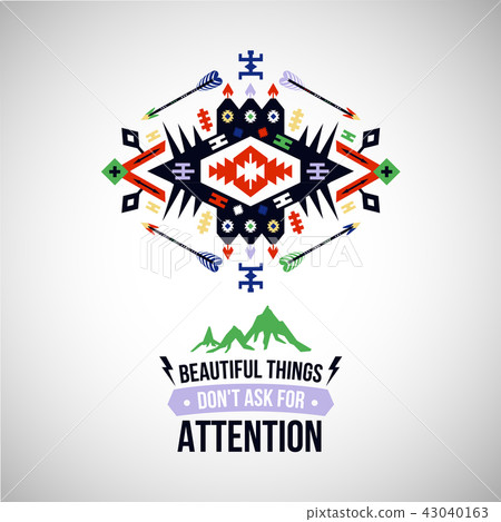 Vector colorful decorative element on native ethnic style Vector colorful decorative element on native ethnic style 43040163