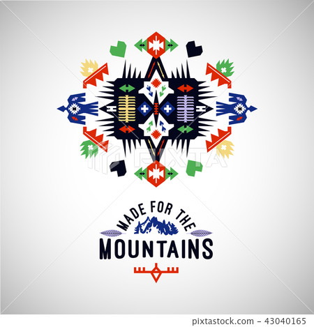 Vector colorful decorative element on native ethnic style Vector colorful decorative element on native ethnic style 43040165