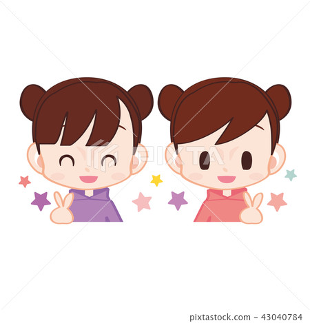 Cute little girls twin changers matching hoodies 43040784
