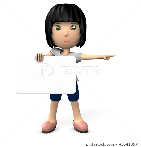 A woman with a message board 43041367