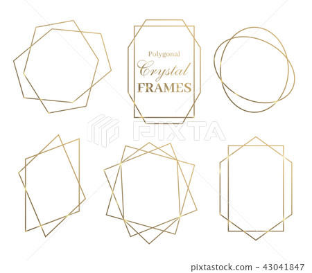 Vector geometry golden frames. Set of crystal... - Stock Illustration ...