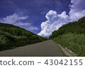 山道路和入口雲02 43042155
