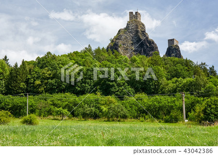 Ruin of medieval gothic castle Trosky 43042386