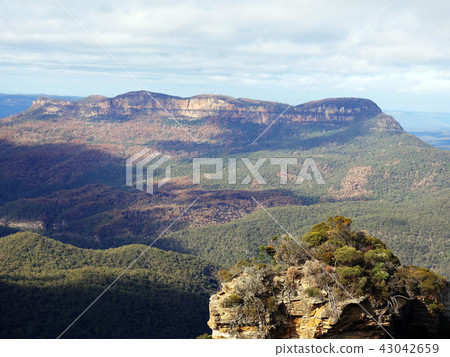 Blue Mountains full appearance stained in blue Blue Mountains full appearance stained in blue 43042659