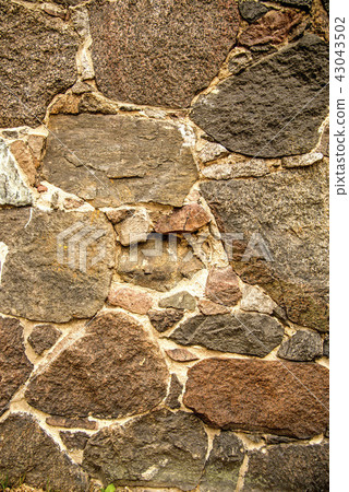 wall with granit stones 43043502