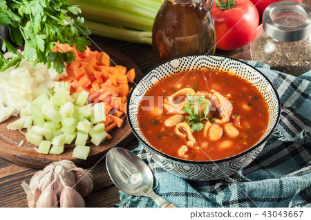 Pasta e fagioli - pasta and beans soup 43043667