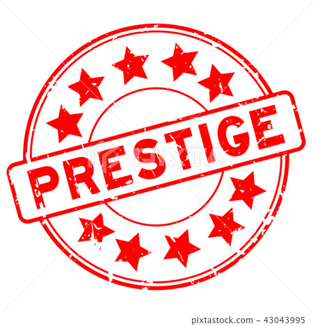 Grunge red prestige round rubber seal stamp 43043995