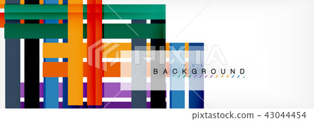 Color stripes and lines, geometric abstract background 43044454