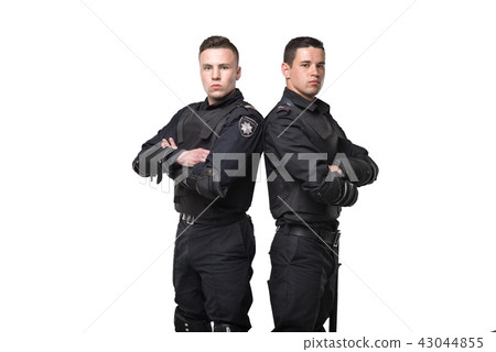 Special force troops with gun and baton 43044855