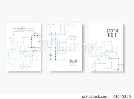 Circuit line background, connected dots and lines. Vector abstract design Circuit line background, connected dots and lines. Vector abstract design 43045290