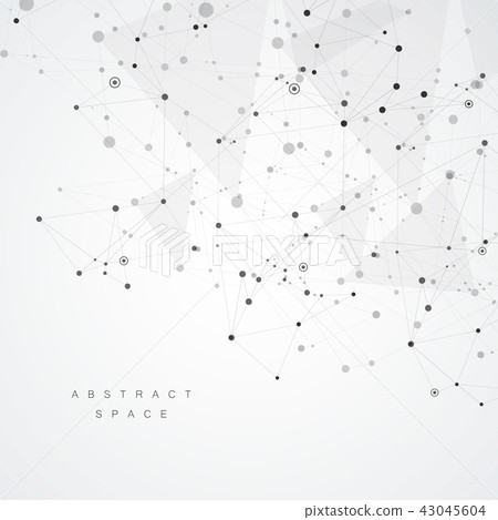 Geometric background with connected abstract shapes. Vector modern background 43045604